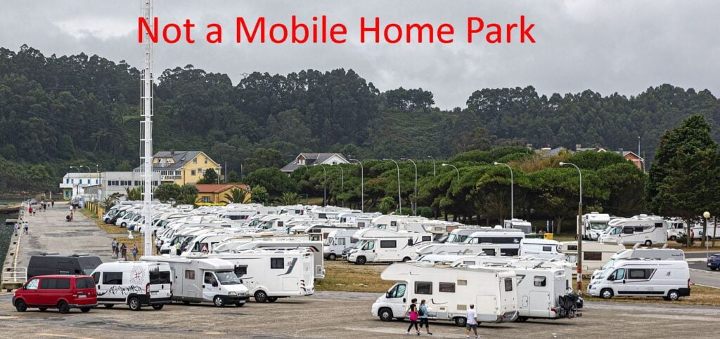 Rvs and mortor homes in a park- NotMHP